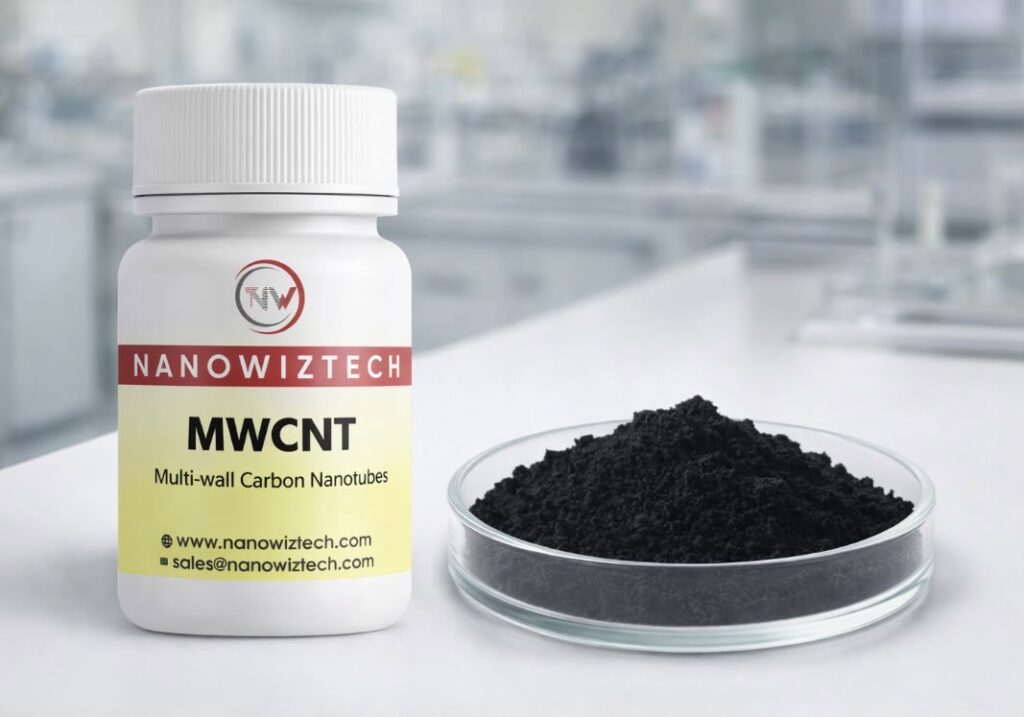 NanowizTech Multiwall Carbon Nanotubes (MWCNT) Powder CAS 308068-56-6 manufacturer and supplier of high-purity carbon nanotubes.