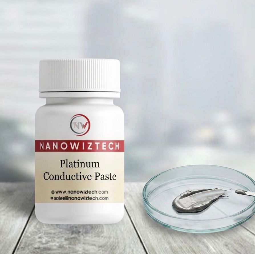 NanowizTech platinum conductive paste designed for high-precision screen printing applications with excellent electrical conductivity and smooth consistency