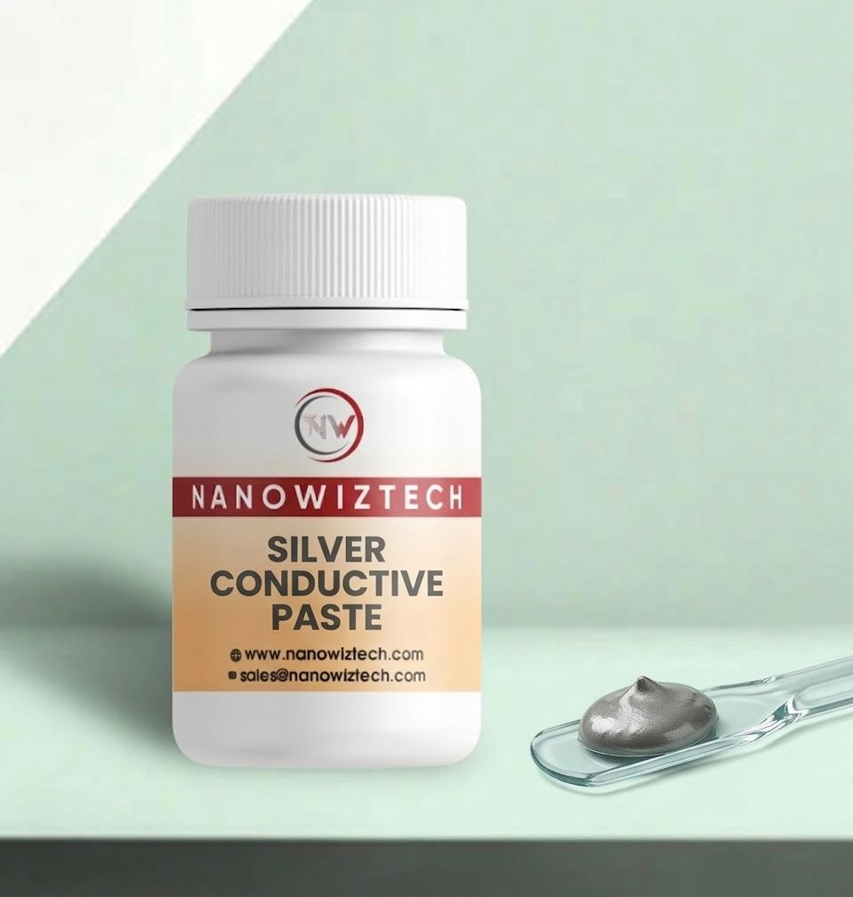 NanowizTech Conductive Silver Paste applied on PCB for circuit repair and electrical conductivity