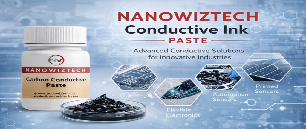 NanowizTech graphene conductive paste applied on flexible electronics for high-performance circuits and wearable devices.