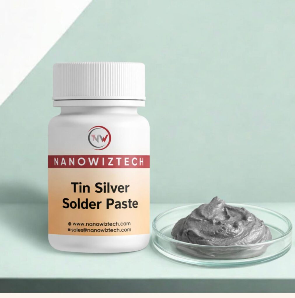 NanowizTech Tin Silver Solder Paste for PCB soldering and electronics manufacturing, premium quality soldering paste for industrial and professional use.