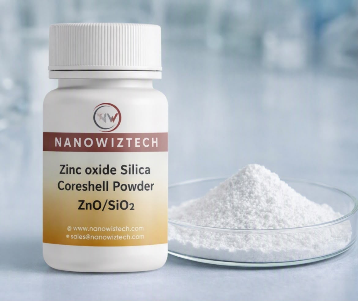 NanowizTech Zinc Oxide Silica Core-Shell Nanoparticles ZnO@SiO2 Manufacturer and Supplier.