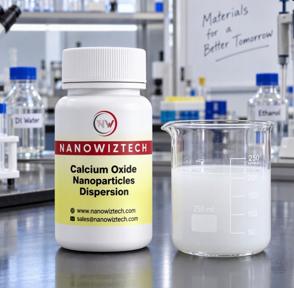 NanowizTech Calcium Oxide Nanoparticles Dispersion Manufacturer and Supplier CaO , CAS 1305-78-8