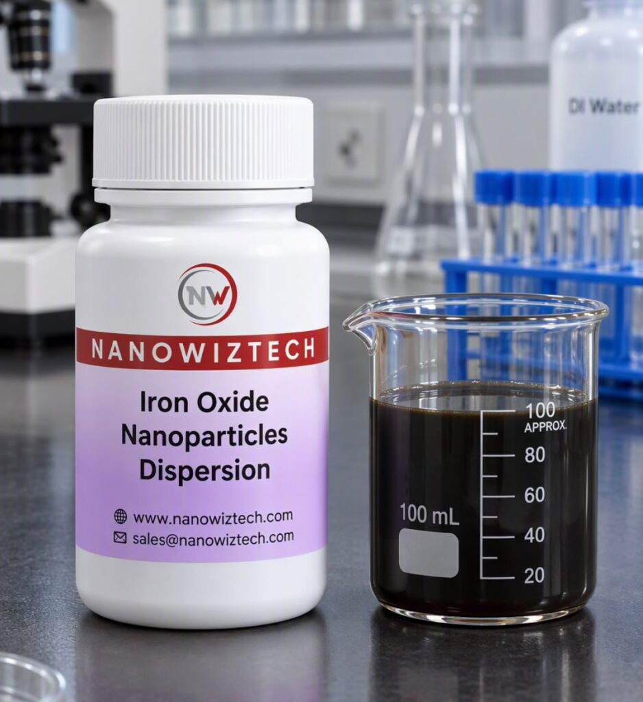 NanowizTech iron oxide nanoparticles nanodispersion Fe2O3 CAS 1309-37-1 manufacturer and supplier.